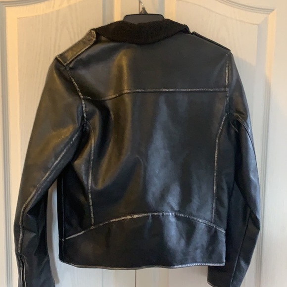 Zara faux leather distressed motorcycle jacket - Picture 8 of 8